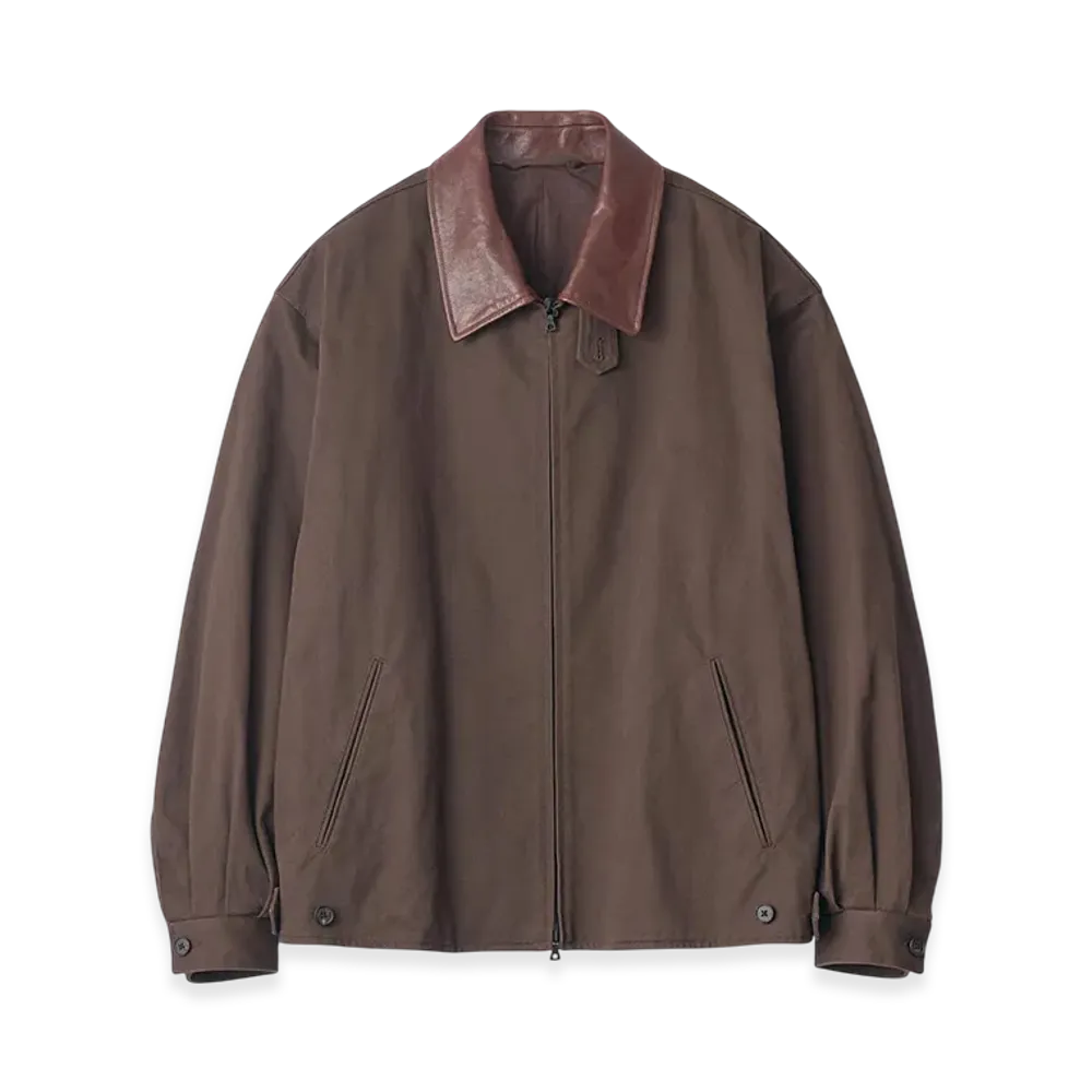 ssstein Sulfur Dyed Brushed Chino Zip Jacket "Brown"