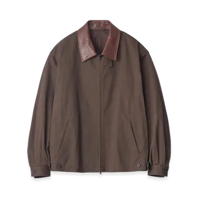 ssstein Sulfur Dyed Brushed Chino Zip Jacket "Brown"