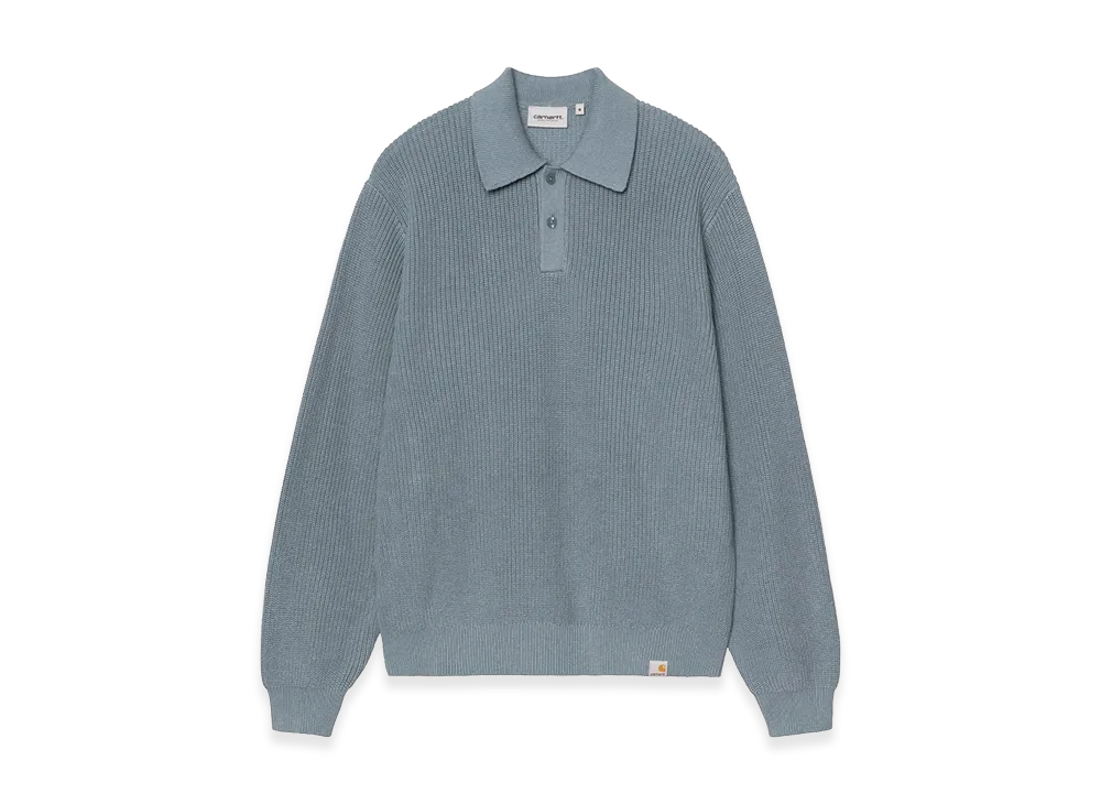 Carhartt WIP L/S Miles Polo "Shady Blue"