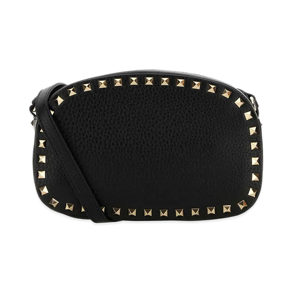 Valentino Women's Leather Rockstud Crossbody Bag "Black"