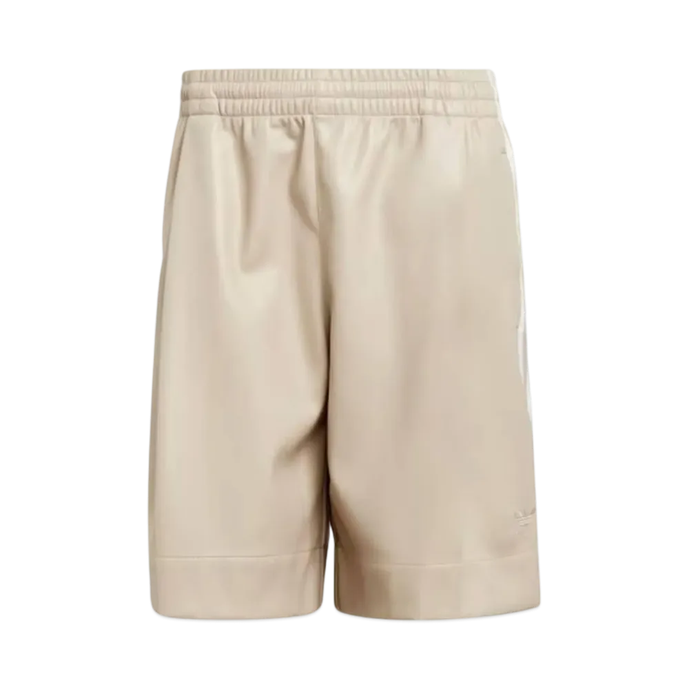adidas Faux Leather Adicolor Three Stripes Shorts "Wonder Beige"