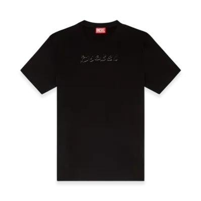 Diesel T-Madjust-K2 Mercerised Cotton T-Shirt With Tonal Logo "Black"
