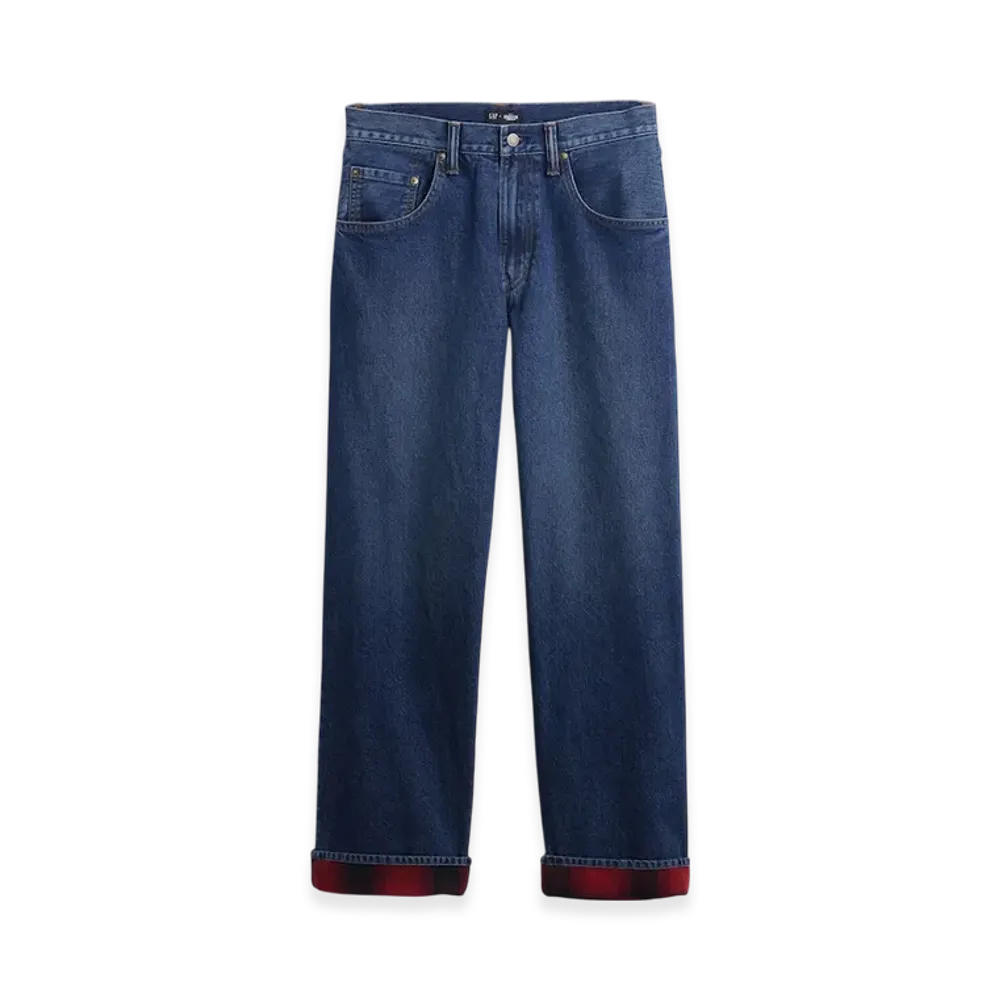 Gap x Stranger Things Flannel Lined Extra Baggy Denim "True Indigo"
