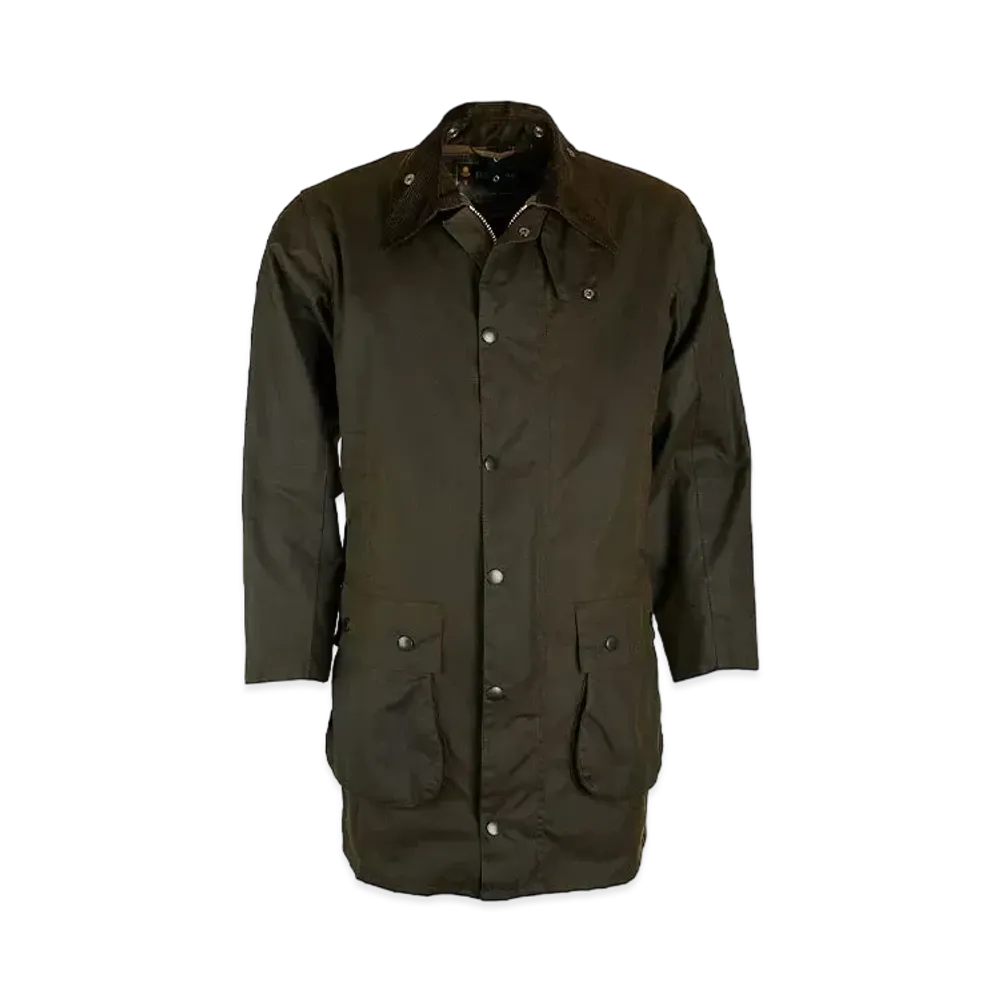 Barbour Northumbria Waxed Cotton Mid-Length Coat "Olive"