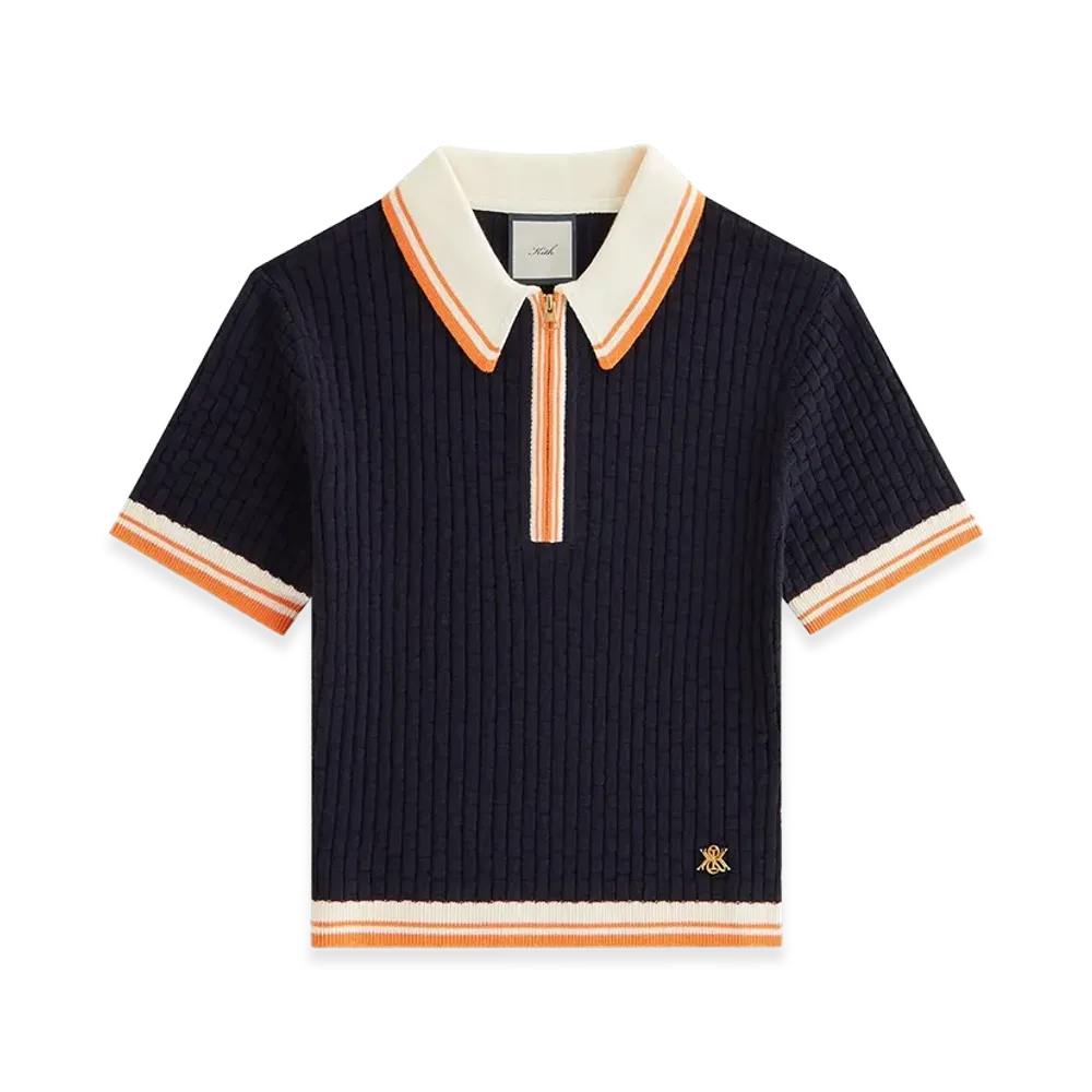 Kith Women's Taylen Basketweave Sweater Polo "Ink"