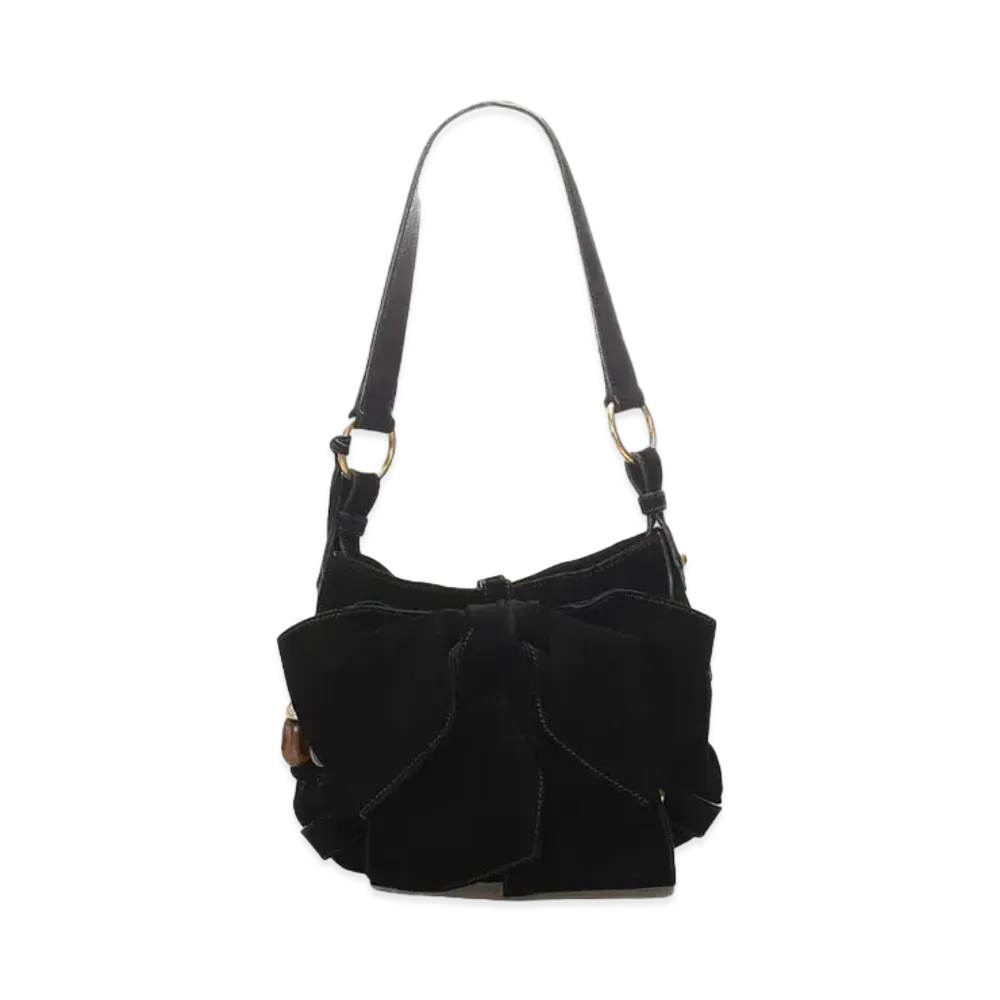 Saint Laurent Sac Bow Leather Shoulder Bag "Black"