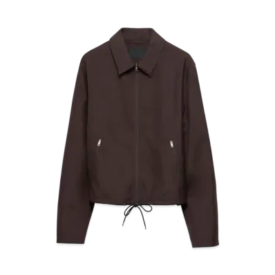 PRADA Men's Mohair and Silk Blouson Jacket "Dark Brown"