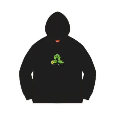 Supreme Don't Care Hooded Sweatshirt "Black"