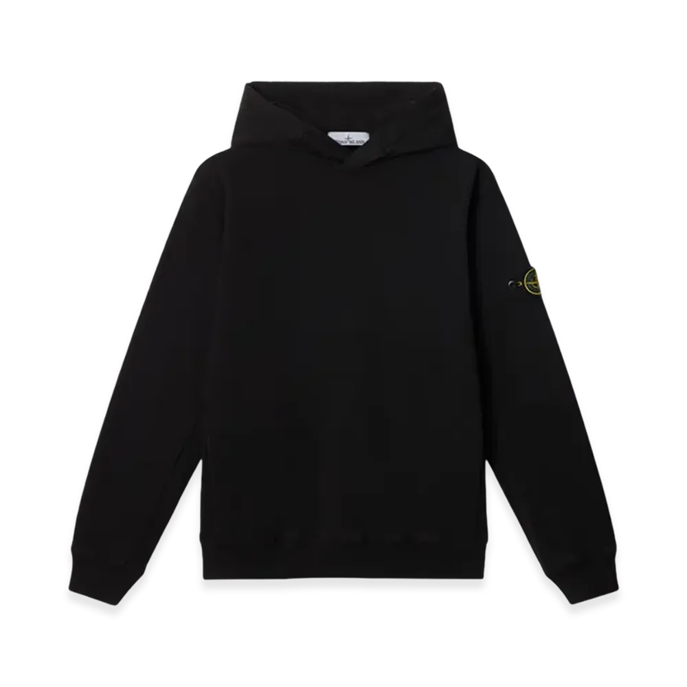 Stone Island 6100037 Malfile Fleece Old Effect Hooded Sweatshirt - 25SS "Black"