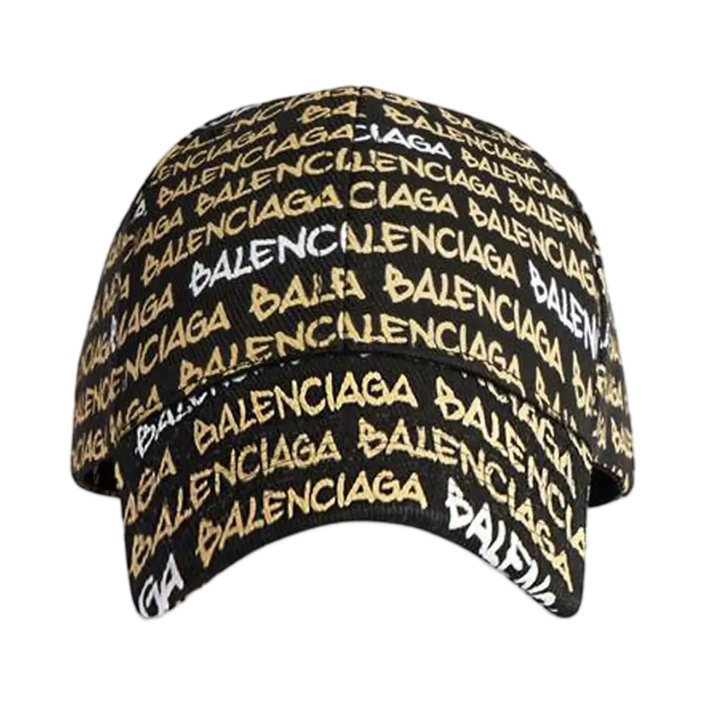 BALENCIAGA Funky Font Cap in Cotton Drill "Beige/Black"