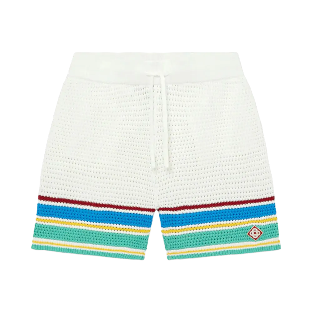 Casablanca Crochet Tennis Shorts "White"