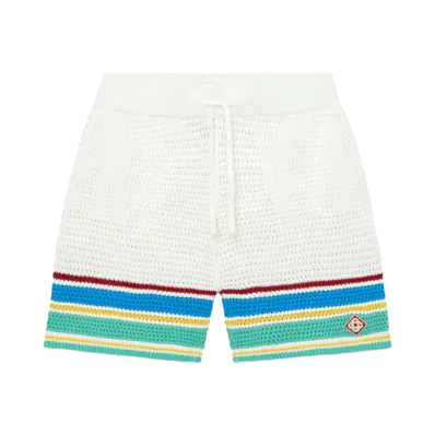 Casablanca Crochet Tennis Shorts "White"