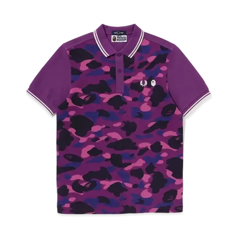 A BATHING APE x Fred Perry Color Camo Polo "Purple"