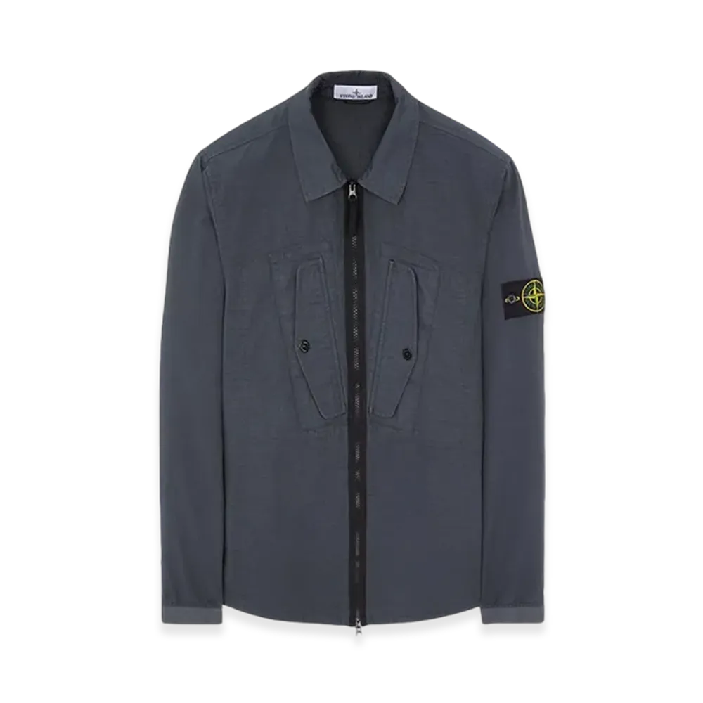Stone Island 11112 Heavy Duty Cotton Ripstop Garment Dyed Overshirt - 23FW "Lead"