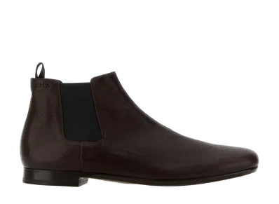 PRADA Leather Ankle Boots "Brown"
