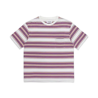 WACKO MARIA STRIPED T-SHIRT "Purple"