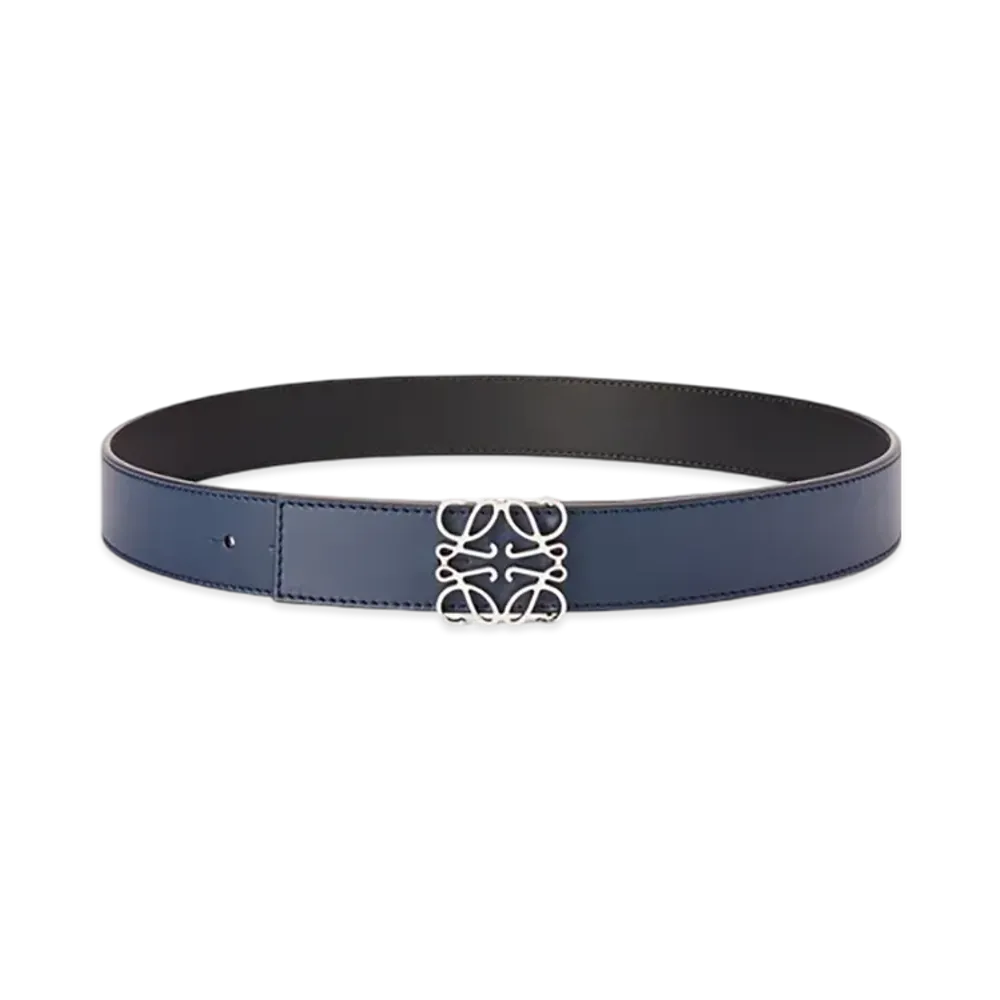 LOEWE Reversible Anagram Belt "Ocean/Black/Palladium"