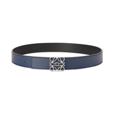 LOEWE Reversible Anagram Belt "Ocean/Black/Palladium"