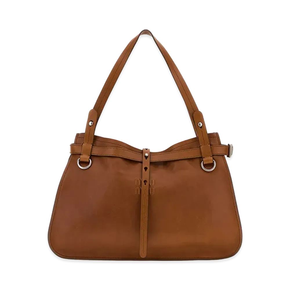 MIU MIU Women's Caramel Leather Shopping Bag "Brown"