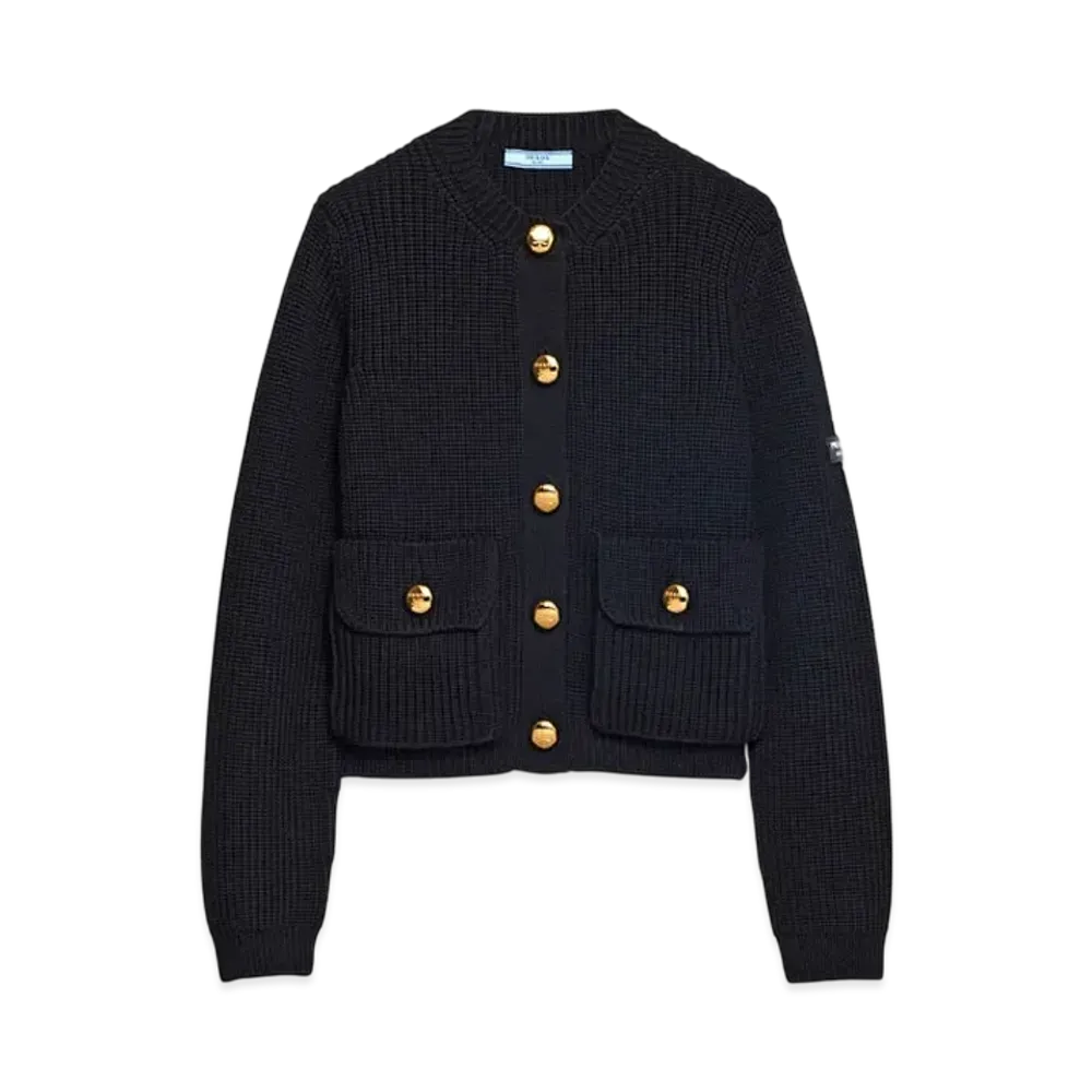PRADA Women's Wool Cardigan "Black"