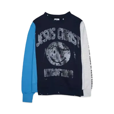 SOMEIT REBULID SWEAT SHIRTS "BLUE/NAVY/GREY"