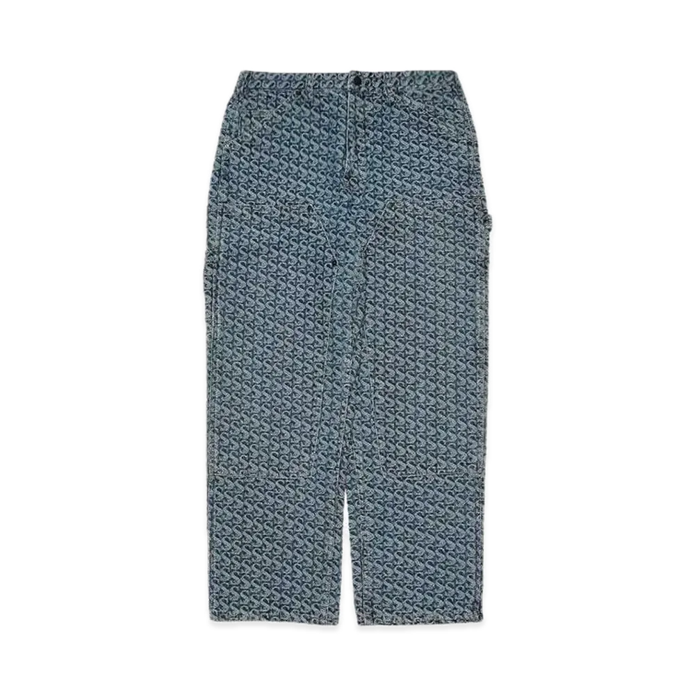 Supreme Monogram Double Knee Denim Painter Pant "Blue"