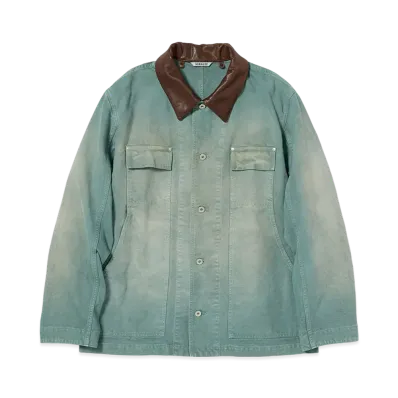 AURALEE Organic Cotton Duck Blouson "Ash Green"