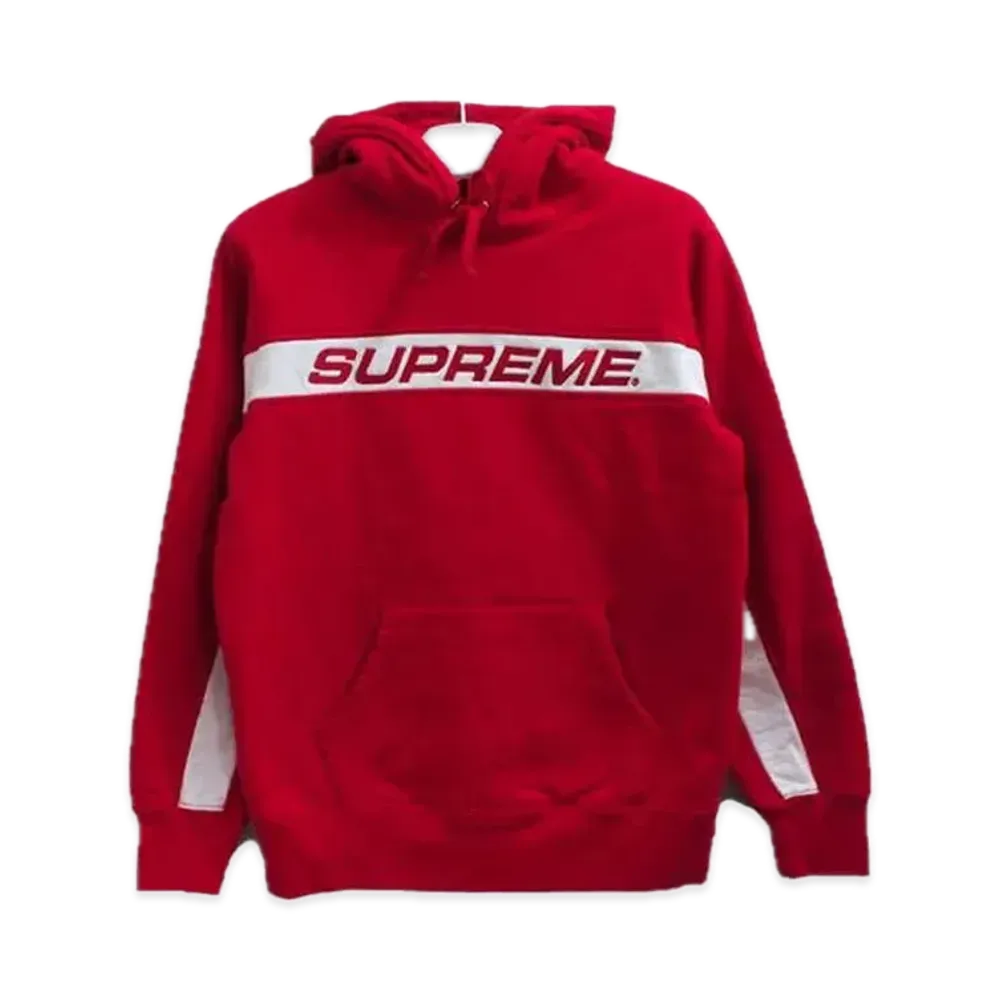 Supreme Full Stripe Hooded Sweatshirt "Red"