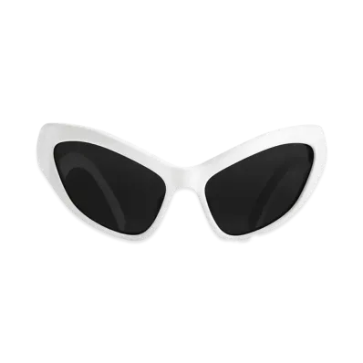 BALENCIAGA Women's Hamptons Cat Sunglasses Bio-Based Injected Nylon with Lenses "White/Grey"