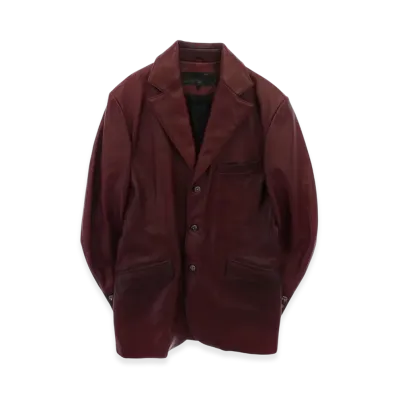 Chrome Hearts 3B Leather Tailored Jacket "Wine Red"
