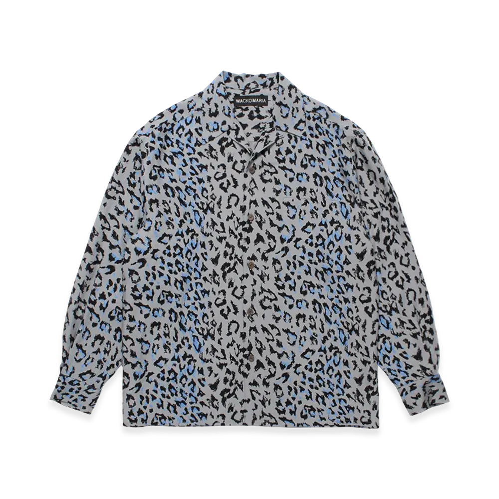 WACKO MARIA Leopard Open Collar Shirt "Gray"