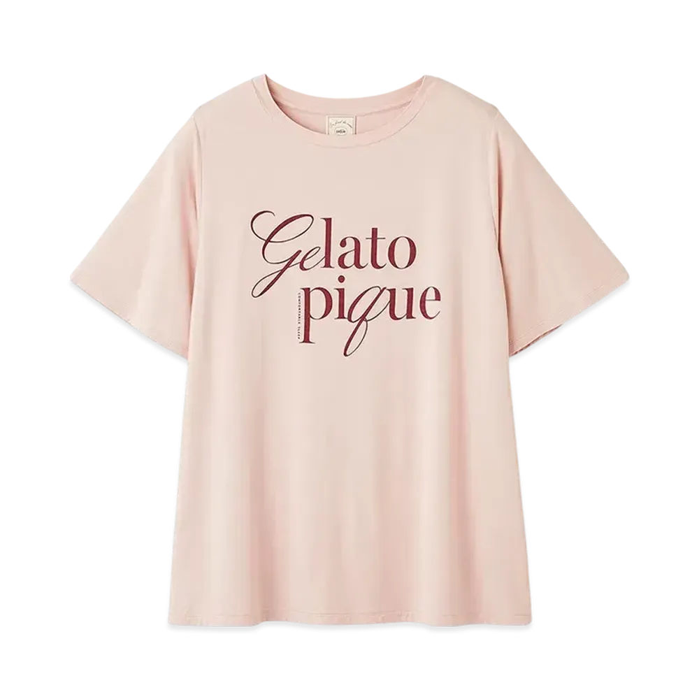 GELATO PIQUE Cool Feeling To The Touch Rayon Logo T-Shirt "Pink"