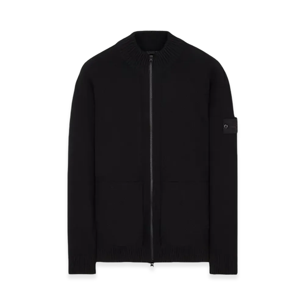 Stone Island 561FA Ghost Piece Geelong Wool Mock Neck Knit - 23FW "Black"