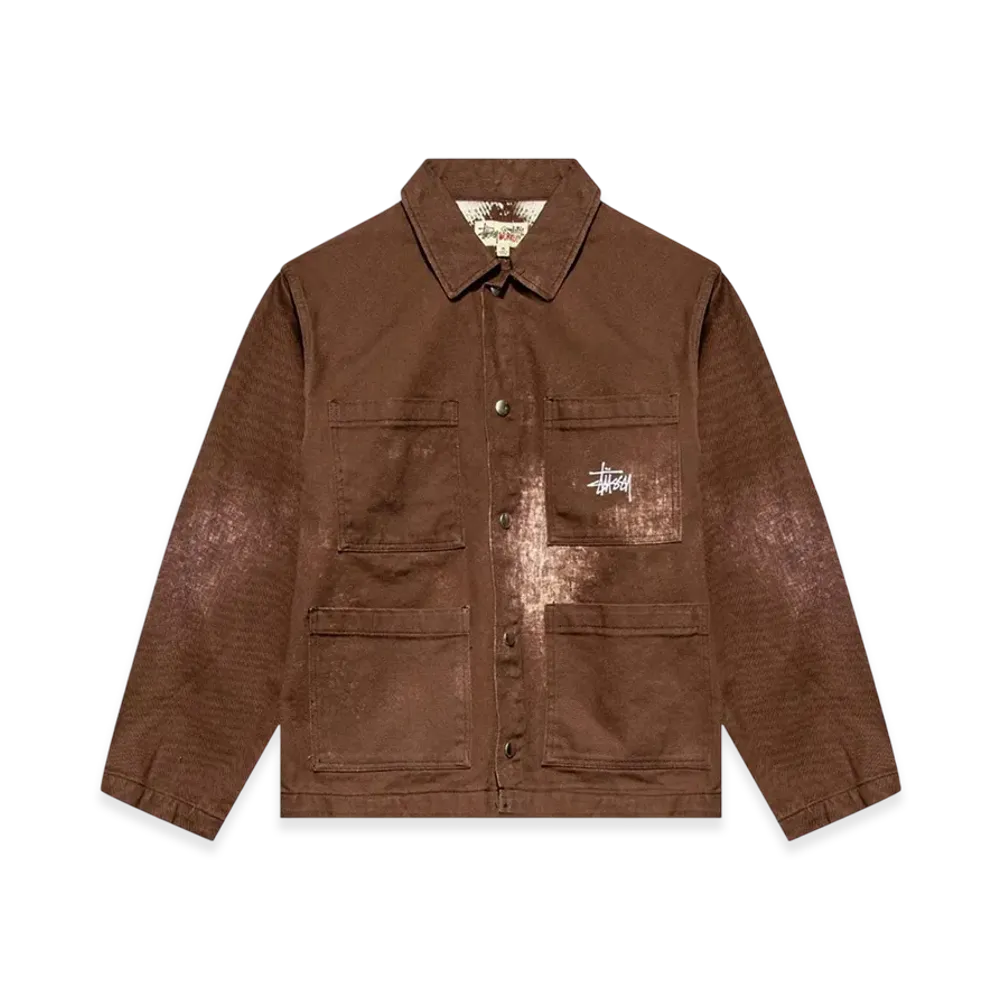 Stussy Spotted Bleached Chore Jacket "Brown"