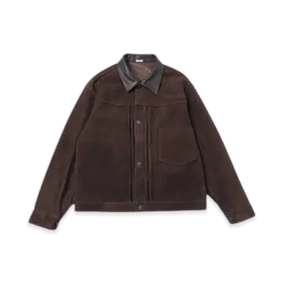 A.PRESSE Vintage Suede Leather 1st Type Jacket "Brown"