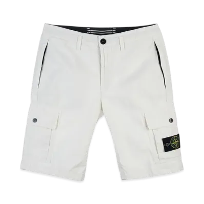 Stone Island L11WA Brushed Cotton Canvas Garment Dyed Bermuda Shorts - 22SS "Ice"