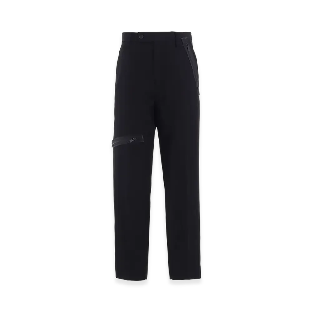 S'YTE Pe/Gabardine Zipper-Taped Slim Pants "Black"