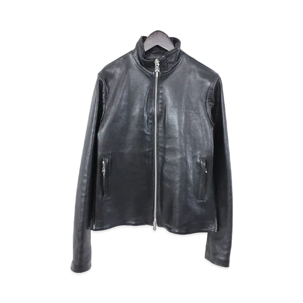 Chrome Hearts Perfect Panosh Leather VJ Perfect Single Riders Jacket "Black"