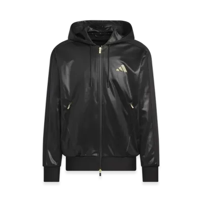 adidas Staygold Loose Fit Hooded Track Top "Black/Gold Metallic"