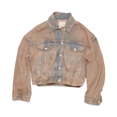 Acne Studios Denim Jacket - Relaxed Cropped Fit "Light Pink/Gray"