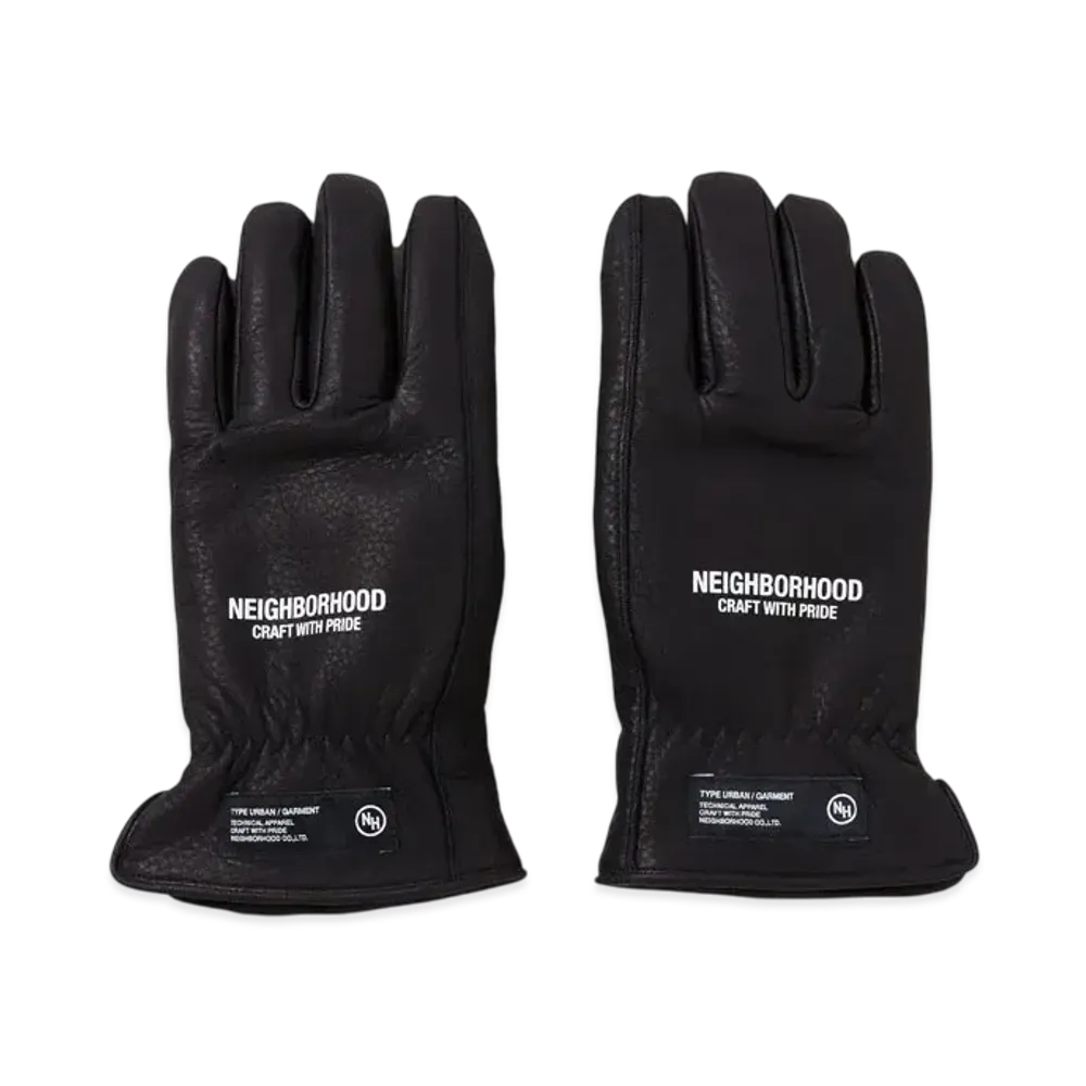 NEIGHBORHOOD Leather Boa Gloves "Black"