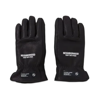 NEIGHBORHOOD Leather Boa Gloves "Black"