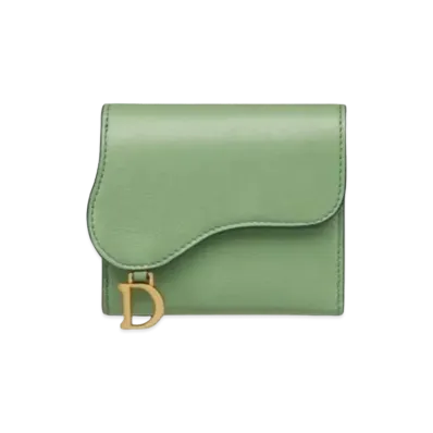 Dior Saddle Lotus Wallet "Dark Mint"