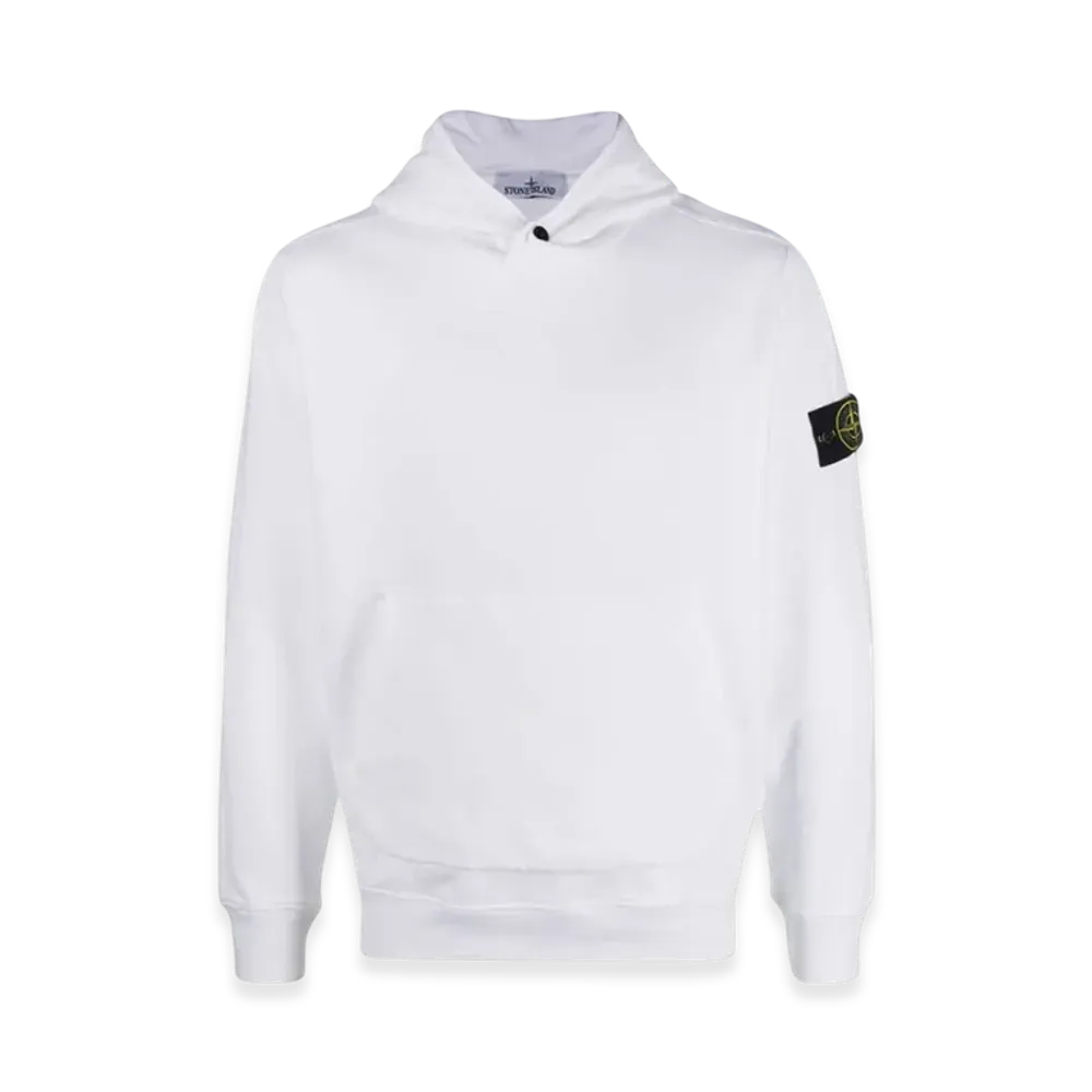 Stone Island 61252 Garment Dyed Stretch Cotton Fleece Hooded Sweatshirt - 23FW "White"