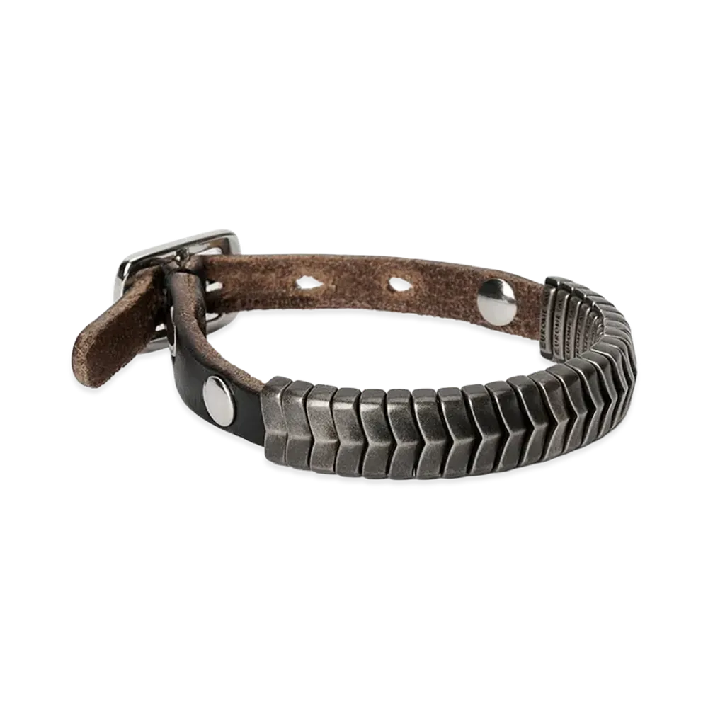 OUR LEGACY Spine Bracelet "Black Chromexcel Leather"