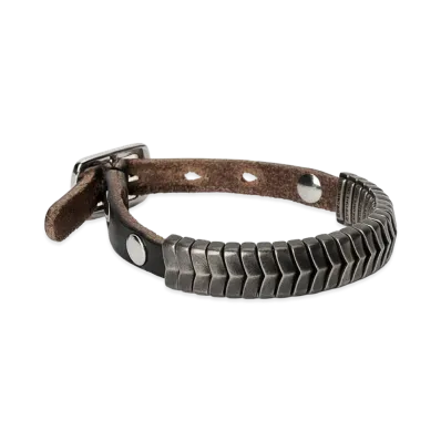 OUR LEGACY Spine Bracelet "Black Chromexcel Leather"