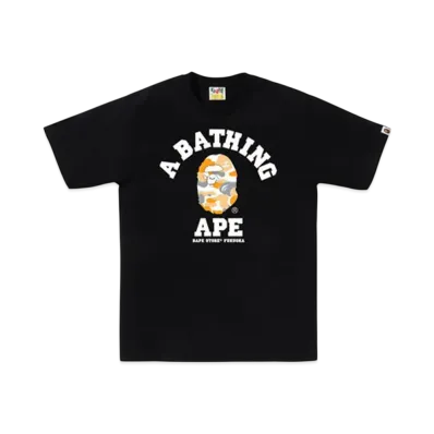 A BATHING APE Bape Store Fukuoka Camo College Tee "Black"