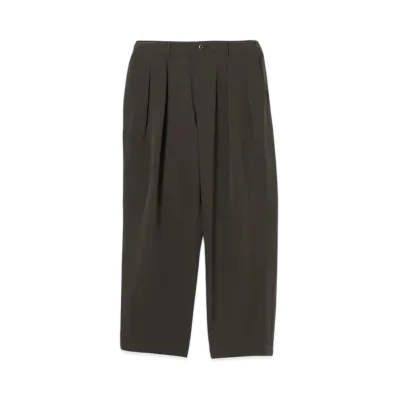 BEAMS Mesh-Like 2-Pleat Tapered Slacks "ChacoalGray"