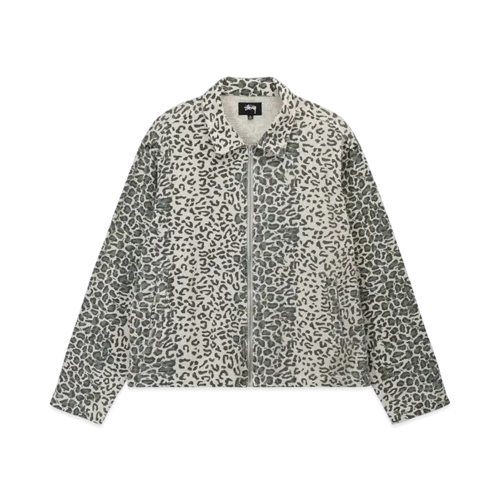 Stussy LEOPARD MESH ZIP JACKET "Bone"