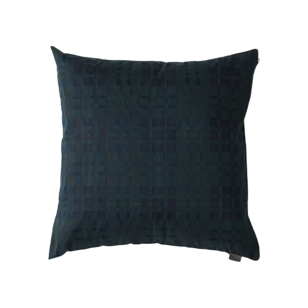 White Mountaineering 3D CHECK JACQUARD CUSHION "NAVY"